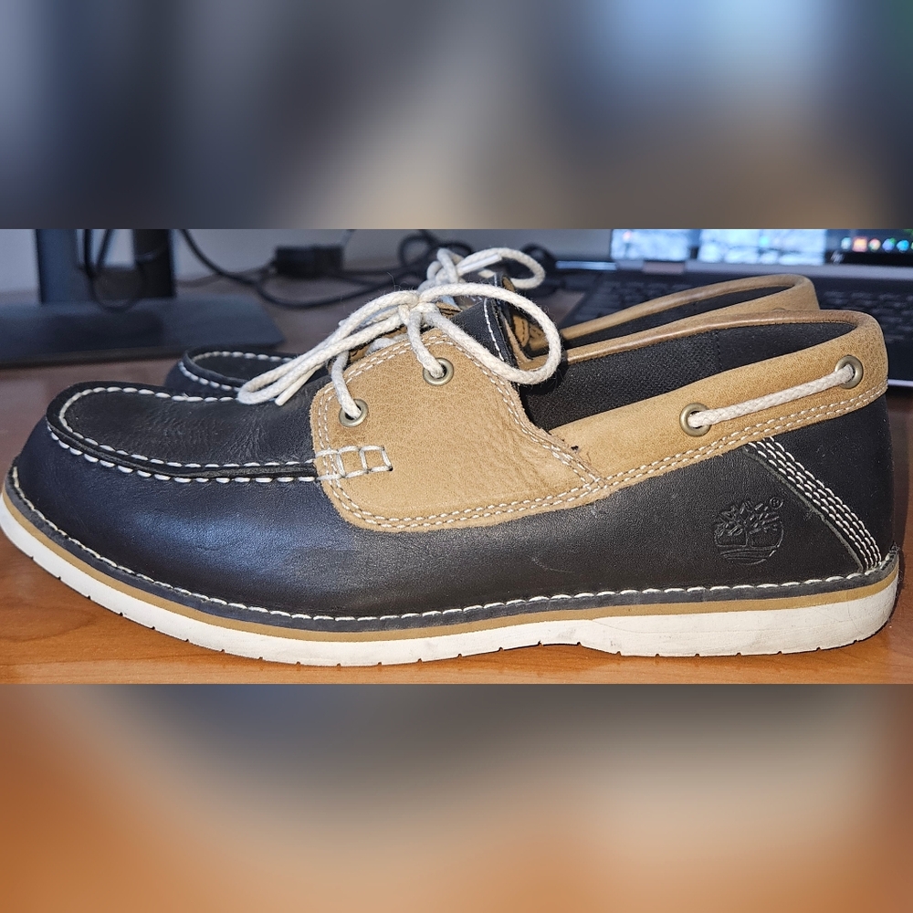 Timberland Black & Tan Boat Shoes